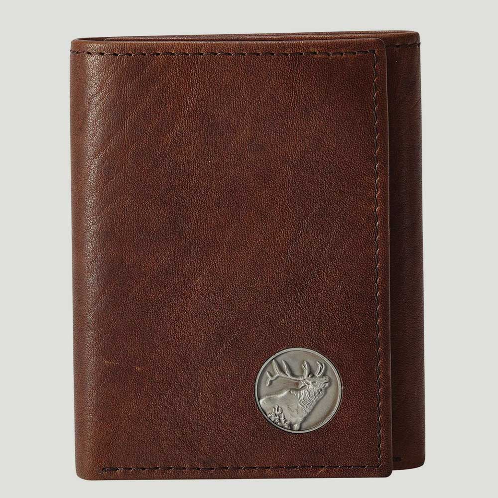 Leather Trifold with Elk Concho