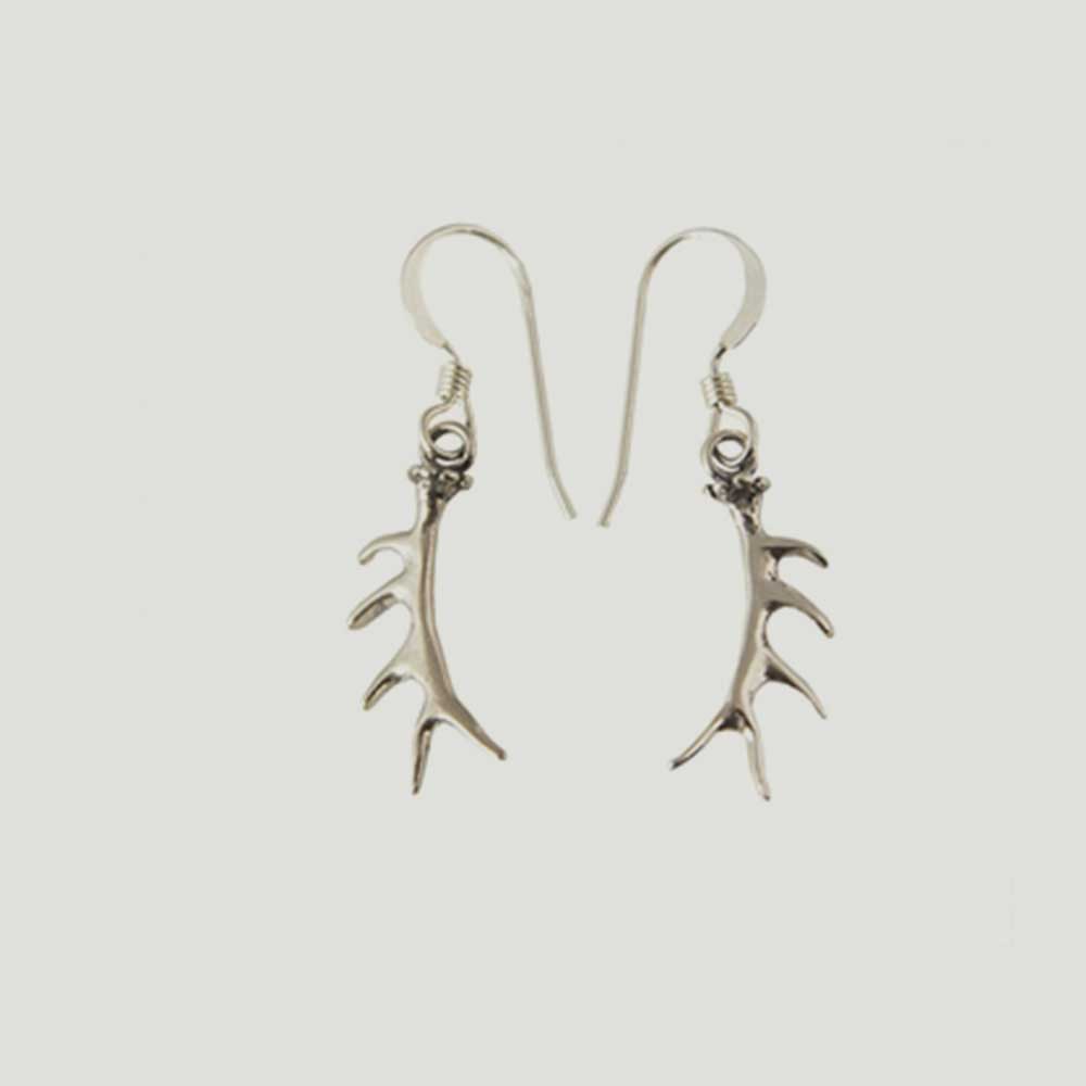 Sterling Silver Small Elk Antler Earrings